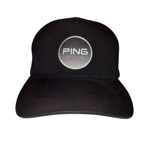 PING Hat Cap Snap Back Black Golf Patch Flexfit‎ 110 Yupoong Mens EST 1959